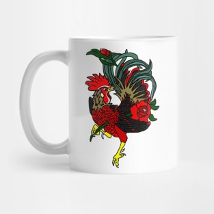 Red Rose Rooster Mug